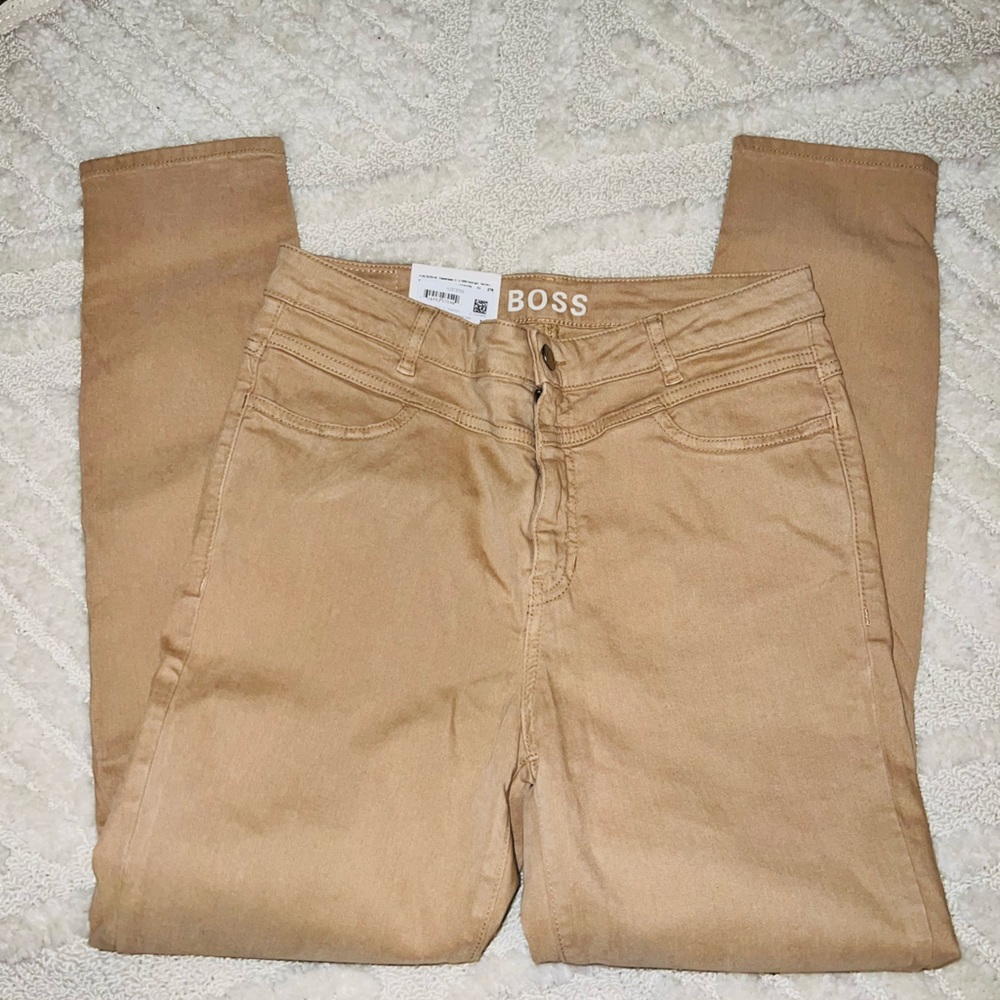 Boss: Tan Skinny Crop High Rise Jeans - Size 30